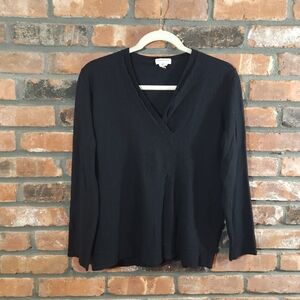 Dries Van Noten Boiled Merino Wool Blend V-neck Sweater Quiet Luxury Women's L